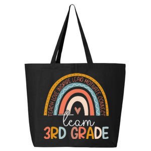 Cute Third Grade Teacher Boho Rainbow Team 3rd Grade 25L Jumbo Tote