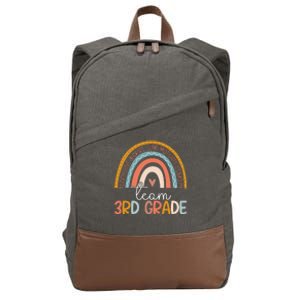 Cute Third Grade Teacher Boho Rainbow Team 3rd Grade Cotton Canvas Backpack