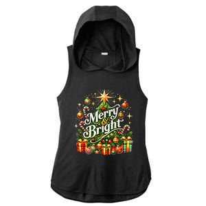 Christmas Tree & Gifts – Holiday Joy Ladies PosiCharge Tri-Blend Wicking Draft Hoodie Tank