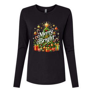 Christmas Tree & Gifts – Holiday Joy Womens Cotton Relaxed Long Sleeve T-Shirt