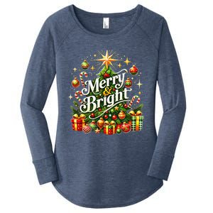 Christmas Tree & Gifts – Holiday Joy Women's Perfect Tri Tunic Long Sleeve Shirt