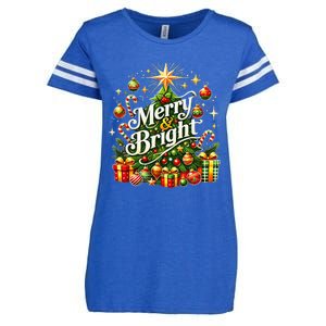 Christmas Tree & Gifts – Holiday Joy Enza Ladies Jersey Football T-Shirt