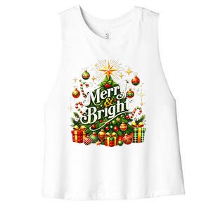 Christmas Tree & Gifts – Holiday Joy Women's Racerback Cropped Tank