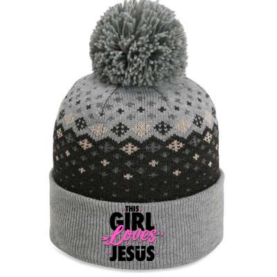 Cute This Girl Loves Jesus The Baniff Cuffed Pom Beanie