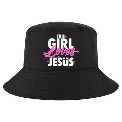 Cute This Girl Loves Jesus Cool Comfort Performance Bucket Hat