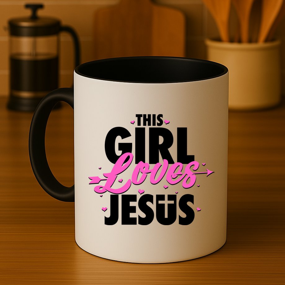 Cute This Girl Loves Jesus Mug