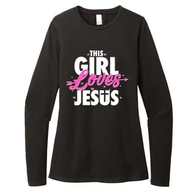 Cute This Girl Loves Jesus Womens CVC Long Sleeve Shirt