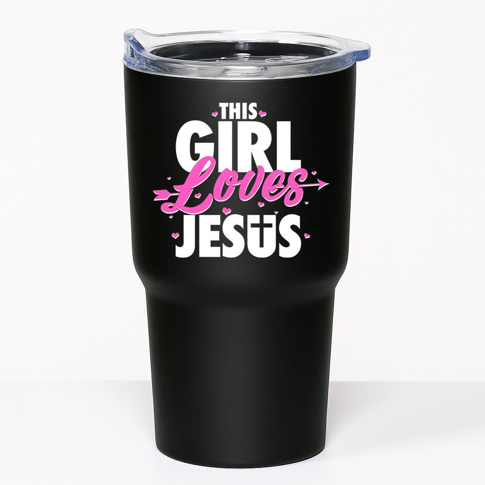 Cute This Girl Loves Jesus Tumbler