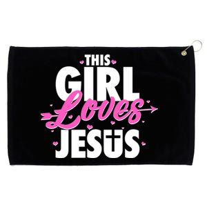 Cute This Girl Loves Jesus Grommeted Golf Towel