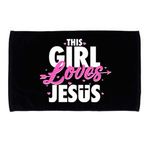 Cute This Girl Loves Jesus Microfiber Hand Towel