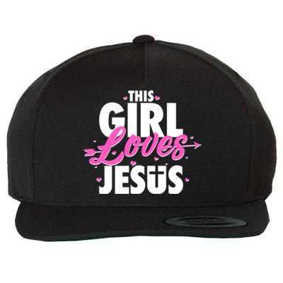 Cute This Girl Loves Jesus Wool Snapback Cap