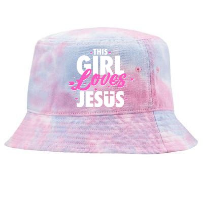 Cute This Girl Loves Jesus Tie-Dyed Bucket Hat