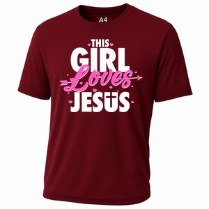 Cute This Girl Loves Jesus Cooling Performance Crew T-Shirt