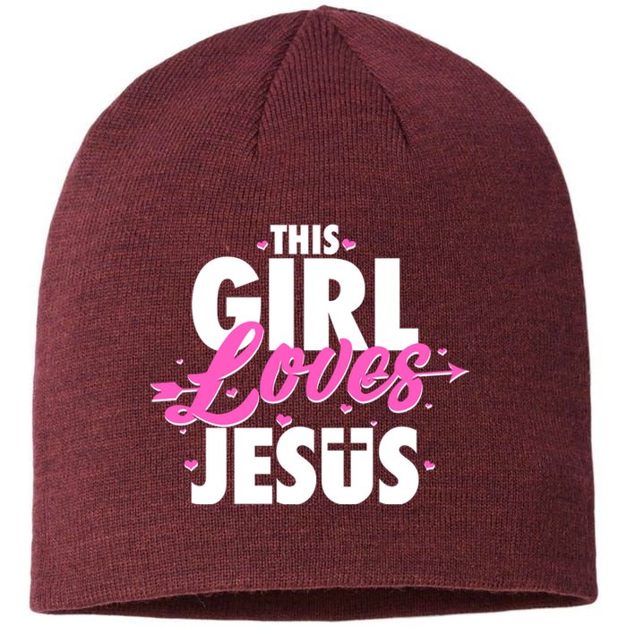 Cute This Girl Loves Jesus Sustainable Beanie