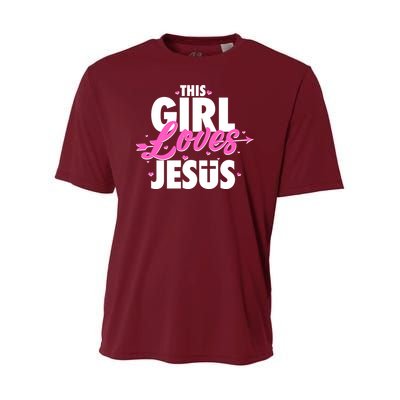 Cute This Girl Loves Jesus Youth Performance Sprint T-Shirt