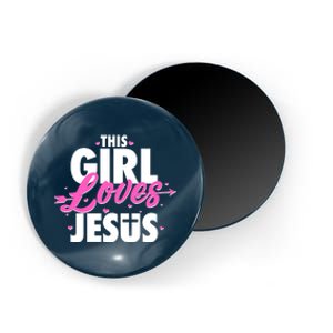 Cute This Girl Loves Jesus Magnet