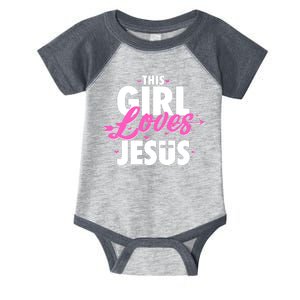 Cute This Girl Loves Jesus Infant Baby Jersey Bodysuit