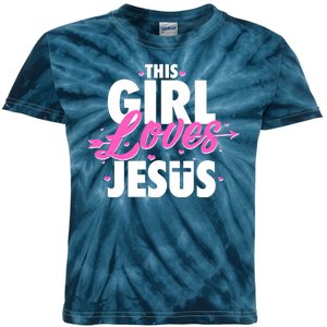 Cute This Girl Loves Jesus Kids Tie-Dye T-Shirt