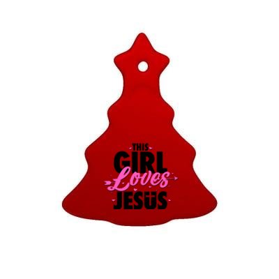 Cute This Girl Loves Jesus Ceramic Tree Ornament