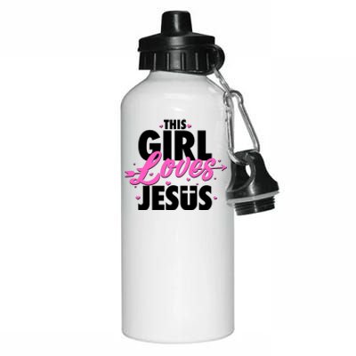 Cute This Girl Loves Jesus Aluminum Water Bottle 