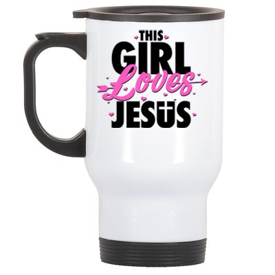 Cute This Girl Loves Jesus Stainless Steel Travel Mug