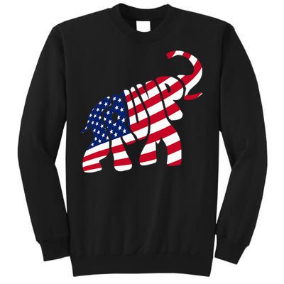 Cute Trump Gift Proud American Flag Elephant Sweatshirt