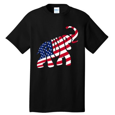 Cute Trump Gift Proud American Flag Elephant Tall T-Shirt