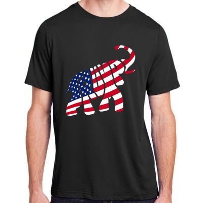 Cute Trump Gift Proud American Flag Elephant Adult ChromaSoft Performance T-Shirt