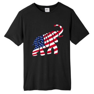 Cute Trump Gift Proud American Flag Elephant Tall Fusion ChromaSoft Performance T-Shirt