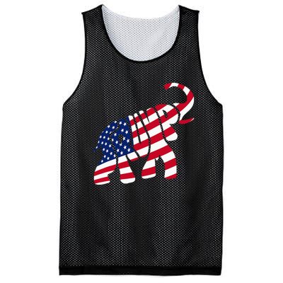 Cute Trump Gift Proud American Flag Elephant Mesh Reversible Basketball Jersey Tank