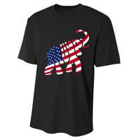 Cute Trump Gift Proud American Flag Elephant Performance Sprint T-Shirt