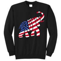 Cute Trump Gift Proud American Flag Elephant Tall Sweatshirt