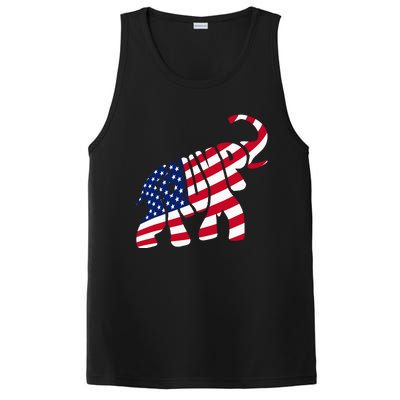 Cute Trump Gift Proud American Flag Elephant PosiCharge Competitor Tank