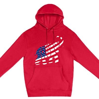 Cute Trump Gift Proud American Flag Elephant Premium Pullover Hoodie