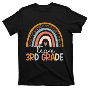 Cute Third Grade Teacher Boho Rainbow Team 3rd Grade T-Shirt