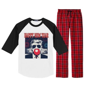 Cute Trump Happy New Year 2025 DaddyS Home Inauguration Raglan Sleeve Pajama Set