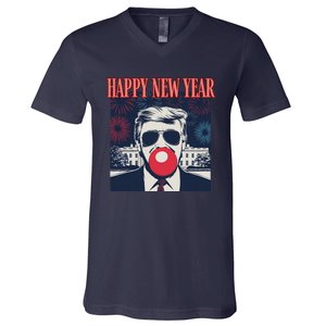 Cute Trump Happy New Year 2025 DaddyS Home Inauguration V-Neck T-Shirt