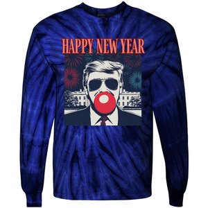 Cute Trump Happy New Year 2025 DaddyS Home Inauguration Tie-Dye Long Sleeve Shirt