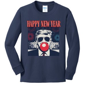 Cute Trump Happy New Year 2025 DaddyS Home Inauguration Kids Long Sleeve Shirt