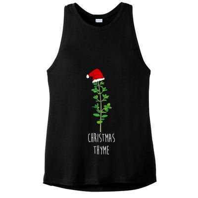 Christmas Thyme Holiday Ladies PosiCharge Tri-Blend Wicking Tank