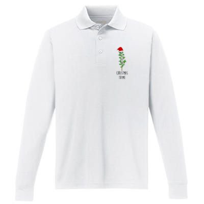 Christmas Thyme Holiday Performance Long Sleeve Polo