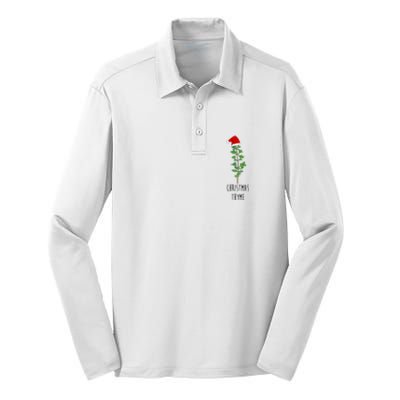 Christmas Thyme Holiday Silk Touch Performance Long Sleeve Polo