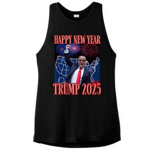 Cute Trump Happy New Year 2025 45 47 Outlaw Won Sarcasm Ladies PosiCharge Tri-Blend Wicking Tank