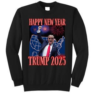 Cute Trump Happy New Year 2025 45 47 Outlaw Won Sarcasm Sweatshirt