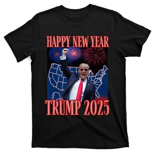 Cute Trump Happy New Year 2025 45 47 Outlaw Won Sarcasm T-Shirt