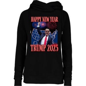 Cute Trump Happy New Year 2025 45 47 Outlaw Won Sarcasm Womens Funnel Neck Pullover Hood