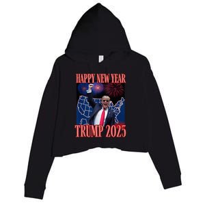 Cute Trump Happy New Year 2025 45 47 Outlaw Won Sarcasm Crop Fleece Hoodie