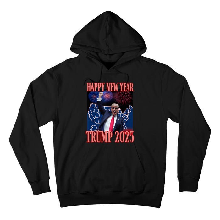 Cute Trump Happy New Year 2025 45 47 Outlaw Won Sarcasm Tall Hoodie