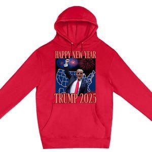 Cute Trump Happy New Year 2025 45 47 Outlaw Won Sarcasm Premium Pullover Hoodie