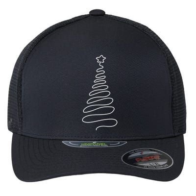 Christmas Tree Handmade Winter Line Art Family Holiday Flexfit Unipanel Trucker Cap